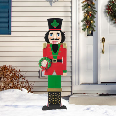 Glitzhome Metal Nutcracker Decor Christmas Porch Sign