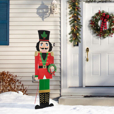 Glitzhome Metal Nutcracker Decor Christmas Porch Sign