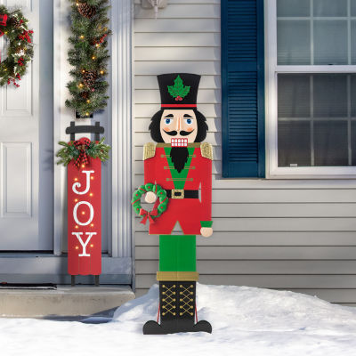 Glitzhome Metal Nutcracker Decor Christmas Porch Sign