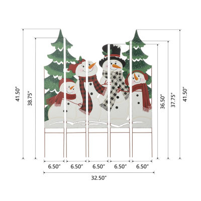 Glitzhome Metal Snowman Family Combo Christmas Holiday Yard Art