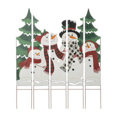 Glitzhome Metal Snowman Family Combo Christmas Yard Art