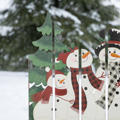 Glitzhome Metal Snowman Family Combo Christmas Holiday Yard Art