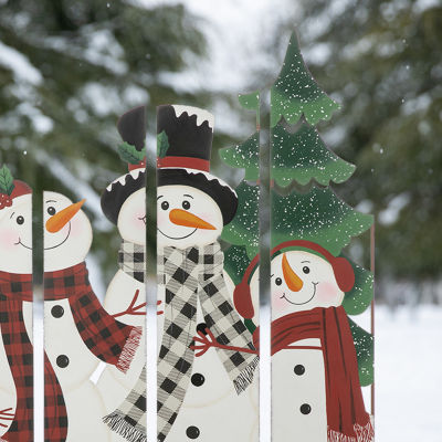 Glitzhome Metal Snowman Family Combo Christmas Yard Art