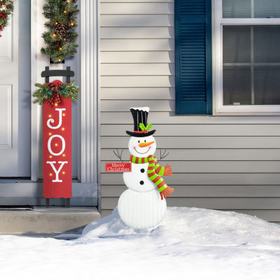 Glitzhome Metal Snowman Christmas Holiday Yard Art