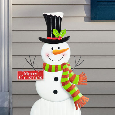 Glitzhome Metal Snowman Christmas Holiday Yard Art