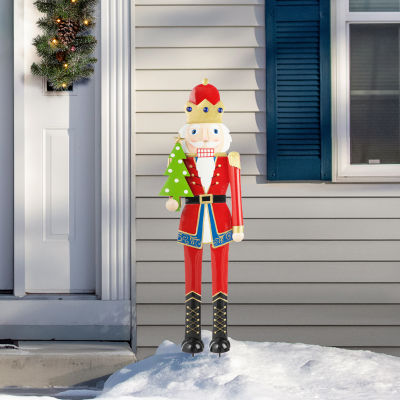 Glitzhome Metal Nutcracker Christmas Yard Art