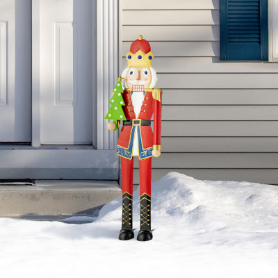 Glitzhome Metal Nutcracker Christmas Yard Art