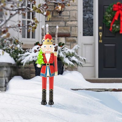 Glitzhome Metal Nutcracker Christmas Yard Art