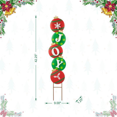 Glitzhome Metal Joy Ornament Christmas Yard Art