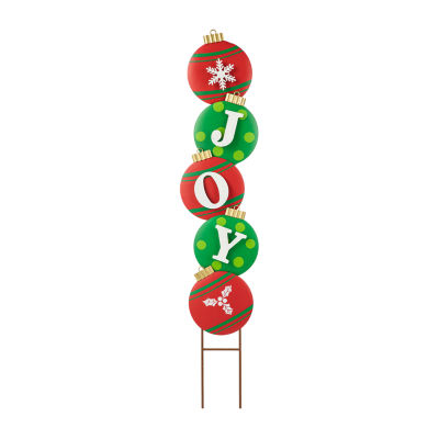 Glitzhome Metal Joy Ornament Christmas Yard Art