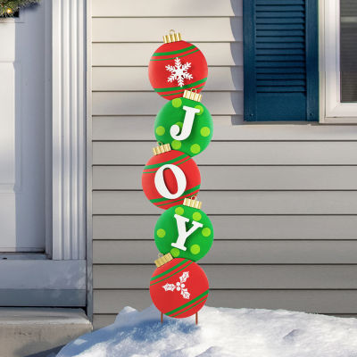 Glitzhome Metal Joy Ornament Christmas Yard Art