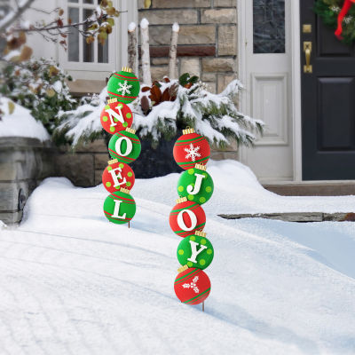 Glitzhome Metal Joy Ornament Christmas Yard Art