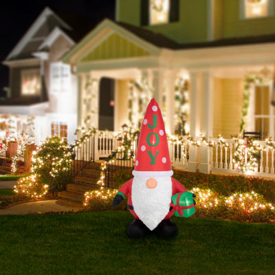 Glitzhome 6ft Lighted Gnome Decor Christmas Outdoor Inflatable