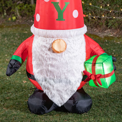 Glitzhome 6ft Lighted Gnome Decor Christmas Outdoor Inflatable