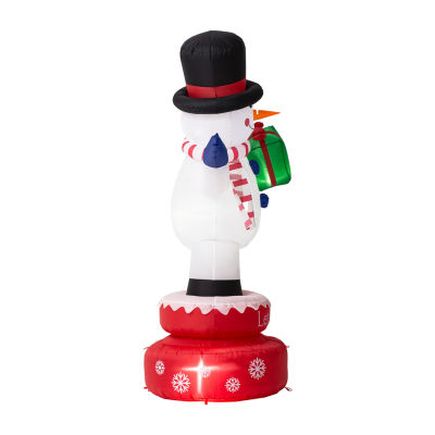 Glitzhome 6ft Lighted Rotating Snowman Christmas Outdoor Inflatable