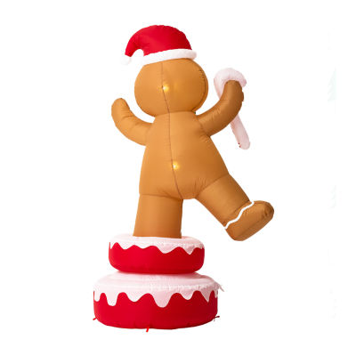 Glitzhome 6ft Lighted Gingerbread Man Christmas Outdoor Inflatable