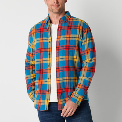 St. John's Bay Mens Classic Fit Long Sleeve Flannel Shirt