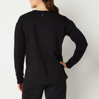 Xersion Womens Fleece Crew Neck Long Sleeve Sweatshirt