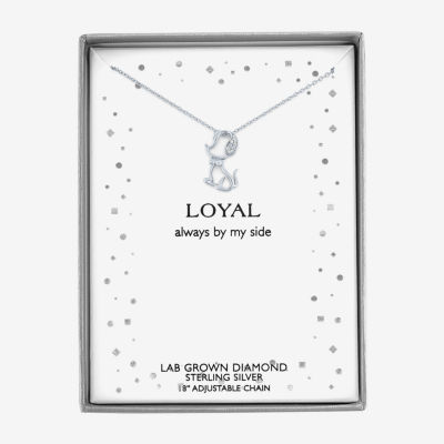 Diamond Accent (G-H / I1-I2) Womens Diamond Accent Lab Grown White Diamond Sterling Silver Pendant Necklace