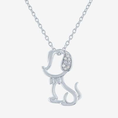 Diamond Accent (G-H / I1-I2) Womens Diamond Accent Lab Grown White Diamond Sterling Silver 16 Inch Pendant Necklace