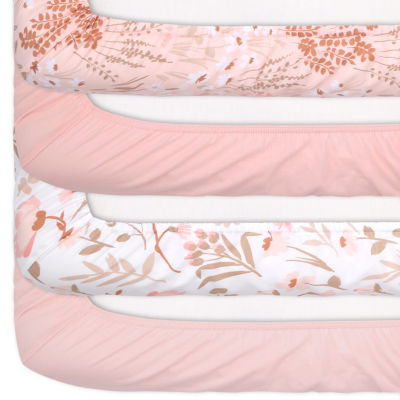 The Peanutshell Whimsical Floral 4-pc. Crib Sheet