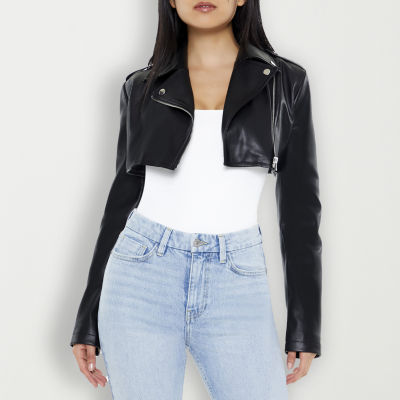 Forever 21 Faux Leather Lightweight Womens Juniors Cropped Jacket