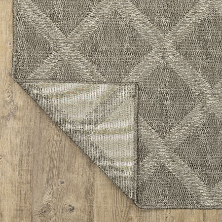 Covington Home Carina Woven Diamonds 39X60 Indoor Outdoor Rectangular Accent Rug, One Size, Gray