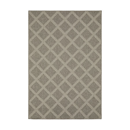 Covington Home Carina Woven Diamonds 39X60 Indoor Outdoor Rectangular Accent Rug, One Size, Gray