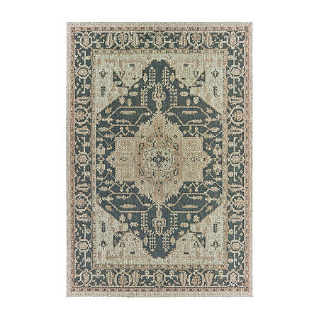 Covington Home Long Island Medallion 39X60 Indoor Outdoor Rectangular Accent Rug, One Size, Gray