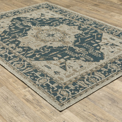 Covington Home Long Island Medallion 39"X60" Indoor Outdoor Rectangular Accent Rug