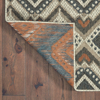 Covington Home Long Island Tribal Diamonds 39"X60" Indoor Outdoor Rectangular Accent Rug