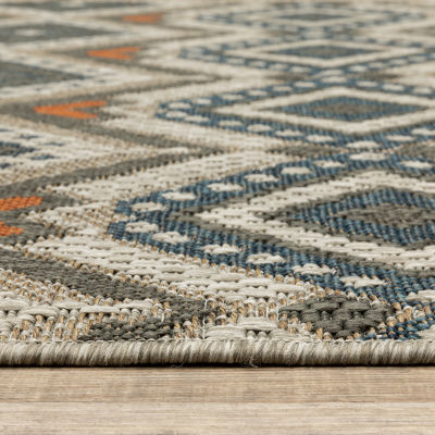 Covington Home Long Island Tribal Diamonds 39"X60" Indoor Outdoor Rectangular Accent Rug