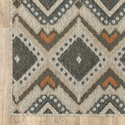 Covington Home Long Island Tribal Diamonds 39"X60" Indoor Outdoor Rectangular Accent Rug