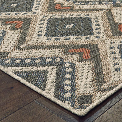 Covington Home Long Island Tribal Diamonds 39"X60" Indoor Outdoor Rectangular Accent Rug