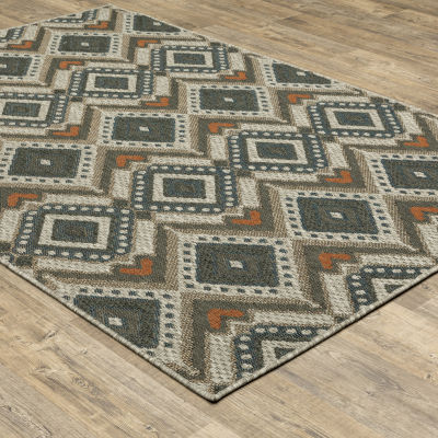 Covington Home Long Island Tribal Diamonds 39"X60" Indoor Outdoor Rectangular Accent Rug