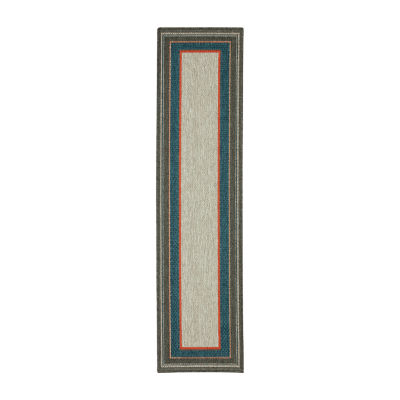 Covington Home Long Island Casual Border 22"X90" Indoor Outdoor Rectangular Runner