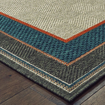 Covington Home Long Island Casual Border Indoor Outdoor Rectangular Area Rug