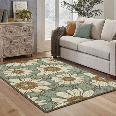 Covington Home Majorca Floral Blooms Indoor Outdoor Rectangular Area Rug