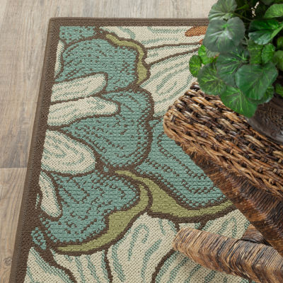 Covington Home Majorca Floral Blooms Indoor Outdoor Rectangular Area Rug