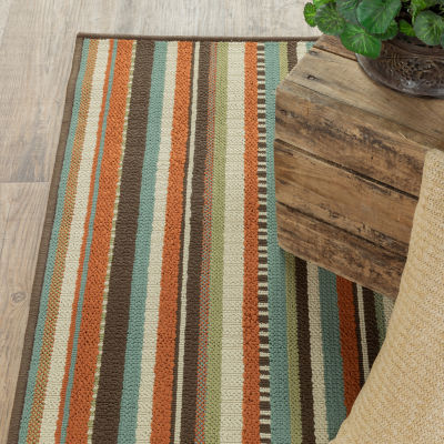 Covington Home Majorca Vertical Stripes 27"X90" Indoor Outdoor Rectangular Runner