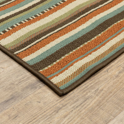 Covington Home Majorca Vertical Stripes Indoor Outdoor Rectangular Accent Rug