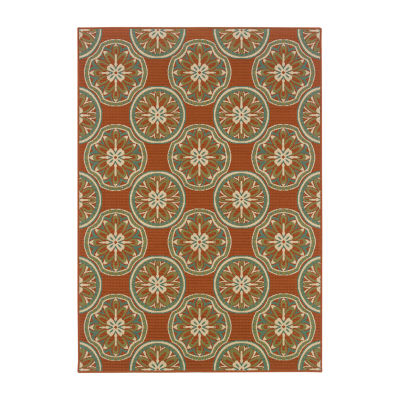 Covington Home Majorca Floral Lattice Indoor Outdoor Rectangular Accent Rug