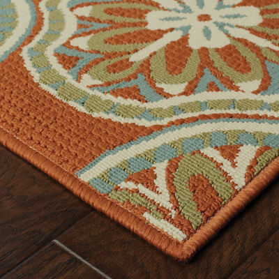 Covington Home Majorca Floral Lattice Indoor Outdoor Rectangular Area Rug