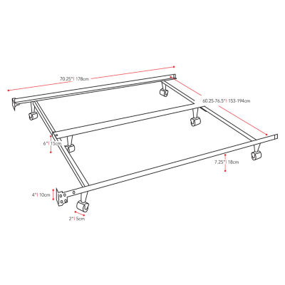 Adjustable Queen To King Metal Bed Frame