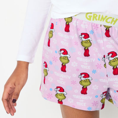 Grinch Womens Juniors Pajama Shorts