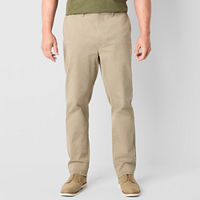 mutual weave Everyday Taper Mens Big and Tall Straight Fit Flat Front Pants, 46 34, Beige