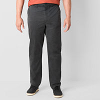 mutual weave Everyday Taper Mens Big and Tall Straight Fit Flat Front Pants, 46 34, Black
