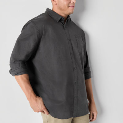 mutual weave Big and Tall Mens Regular Fit Long Sleeve Button-Down Oxford Shirt