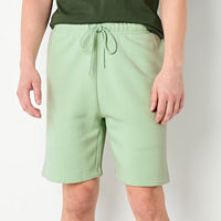 Xersion Quick Dry Cotton Fleece 7 Inch Mens Mid Rise Workout Shorts, Small, Green