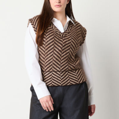 Worthington Womens V Neck Sweater Vest